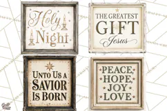 Christian Farmhouse Christmas Signs PNG Product Image 1