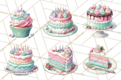 Cute Birthday Party Clipart PNG | Birthday Cake Graphics Product Image 8