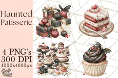 Haunted Patisserie PNG Clipart, Elegant Halloween Desserts Product Image 1
