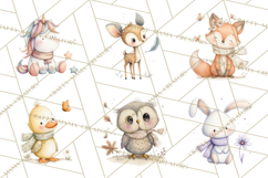 Whimsical Watercolor Woodland Animal Clipart PNG Product Image 9