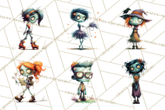 Cute Halloween Zombie Clipart PNG Product Image 9