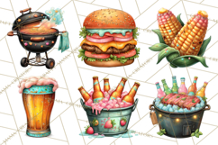 Girls Back Yard Barbecue Girly Grilling BBQ Clipart Product Image 9