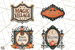 Vintage Halloween Signs PNG, Vintage Halloween Magic Clipart Product Image 1