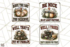 Rustic Sarcastic Quotes PNG | Vintage Funny Signs Clipart Product Image 1