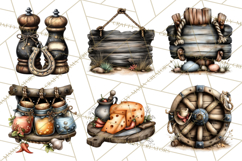 Western Cowboy Kitchen Decor Clipart, Rustic Ranch Png Product Image 8