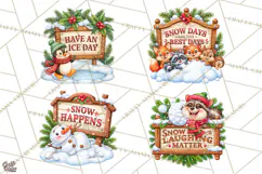 Let It Snow Christmas Winter Clipart PNG Product Image 1