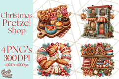 Christmas Pretzel Bakery Clipart PNG Food Elements Product Image 1