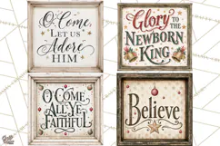 Christian Farmhouse Christmas Signs PNG Product Image 1
