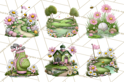 Whimsical Country Club Golf Clipart Argyle PNG Product Image 3