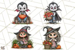 Halloween Farmhouse Monsters Clipart, Cute Halloween Farm Product Image 1