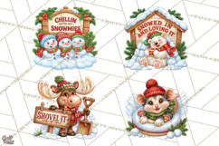 Let It Snow Christmas Winter Clipart PNG Product Image 1