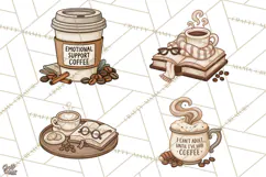 Sarcastic Coffee Clipart, Funny Coffee PNG Product Image 1