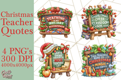 Christmas Teacher Chalkboard Quote PNG Product Image 1