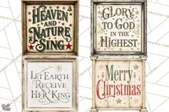Christian Farmhouse Christmas Signs PNG Product Image 1