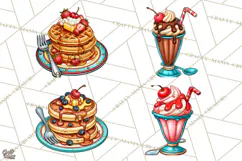 Retro Diner Clipart PNG 1950s Vintage Food Jukebox Product Image 1