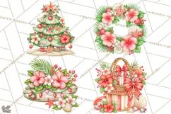 Tropical Christmas Beach Clipart PNG, Christmas Beach Decor Product Image 1