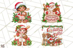 Christmas Baseball Clipart PNG Product Image 1