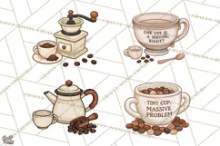 Sarcastic Coffee Clipart, Funny Coffee PNG Product Image 1