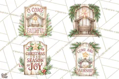 Religious Christmas Sign Clipart PNG | Nativity Designs Product Image 1