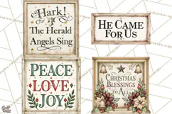 Christian Farmhouse Christmas Signs PNG Product Image 1