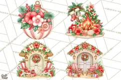 Tropical Christmas Beach Clipart PNG, Christmas Beach Decor Product Image 1