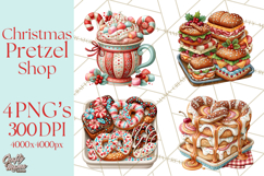 Christmas Pretzel Bakery Clipart PNG Food Elements Product Image 1