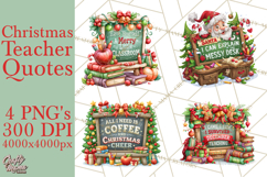 Christmas Teacher Chalkboard Quote PNG Product Image 1