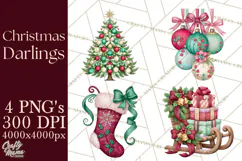 Whimsical Christmas Girls PNG Clipart, Holiday Characters Product Image 1