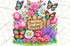 Colorful Butterfly Inspirational Clipart PNG, Floral Png Product Image 3