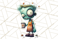Cute Halloween Zombie Clipart PNG Product Image 2