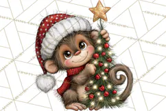 Jungle Christmas Clipart, Christmas Jungle Animals PNG Product Image 3