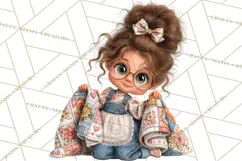 Patchwork Village Clipart PNG, Quilting Seamstress Quilt Product Image 3