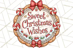 Gingerbread Christmas Signs PNG, Cute Christmas Sayings Product Image 3