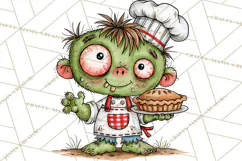 Zombie Hollow Cute Zombie Halloween Clipart PNG Product Image 3