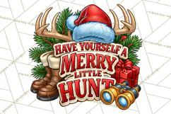 Christmas Hunting Clipart Santa Deer PNG Product Image 4