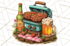 Girls Baryard Barbecue Girly Grilling BBQ Clipart Product Image 2