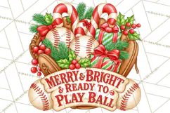 Christmas Baseball Clipart PNG Product Image 3