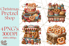 Christmas Pretzel Bakery Clipart PNG Food Elements Product Image 1