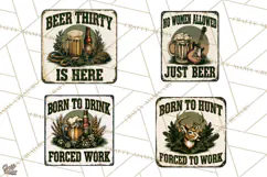 Vintage Man Cave Funny Clipart, Beer Png, Hunting, Bar Sign Product Image 1