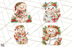 Patterned Snowman Christmas Clipart PNG Product Image 1