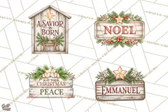Religious Christmas Sign Clipart PNG | Nativity Designs Product Image 1