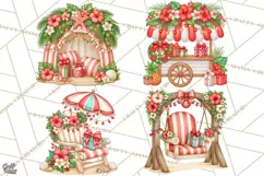 Tropical Christmas Beach Clipart PNG, Christmas Beach Decor Product Image 1