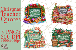 Christmas Teacher Chalkboard Quote PNG Product Image 1