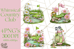Whimsical Country Club Golf Clipart Argyle PNG Product Image 1