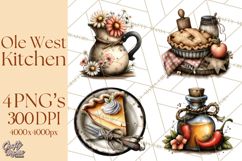 Western Cowboy Kitchen Decor Clipart, Rustic Ranch Png Product Image 1