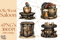 Old Saloon Western Alcohol Clipart PNG Product Image 1