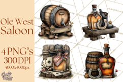 Old Saloon Western Alcohol Clipart PNG Product Image 1