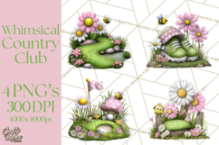 Whimsical Country Club Golf Clipart Argyle PNG Product Image 1