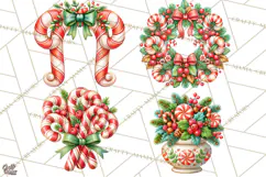 Candy Cane Lane Vintage Christmas Accents Clipart Product Image 1