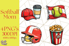 Softball Mom PNG, Softball Clipart, Softball Mama Designs Product Image 1